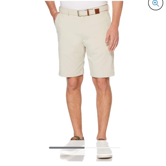 Savane Men's Flat Front Mirco Fiber Short shorts cream tan - Picture 1 of 7